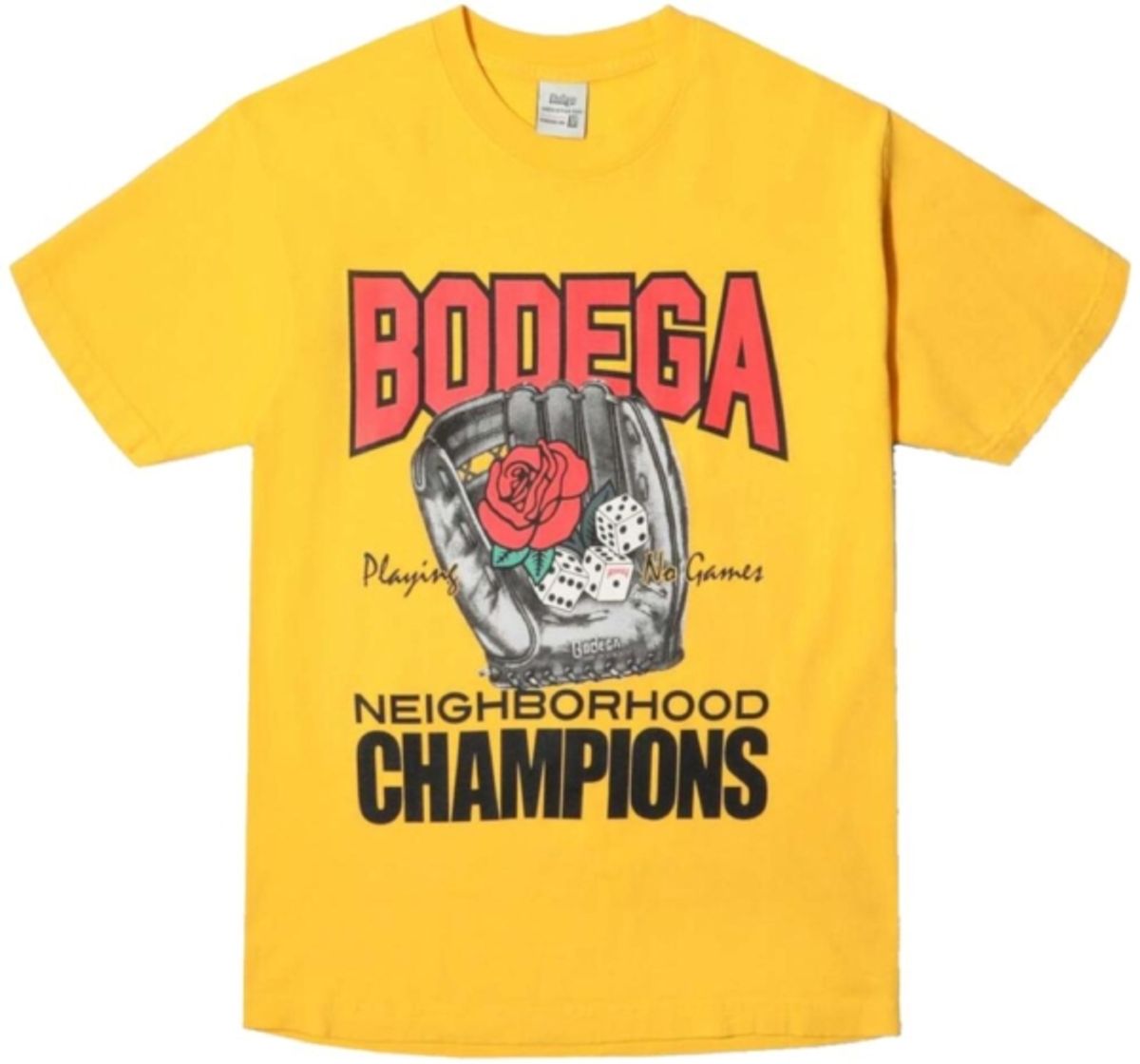 Bodega Neighborhood Champions Printed Yellow Shirt