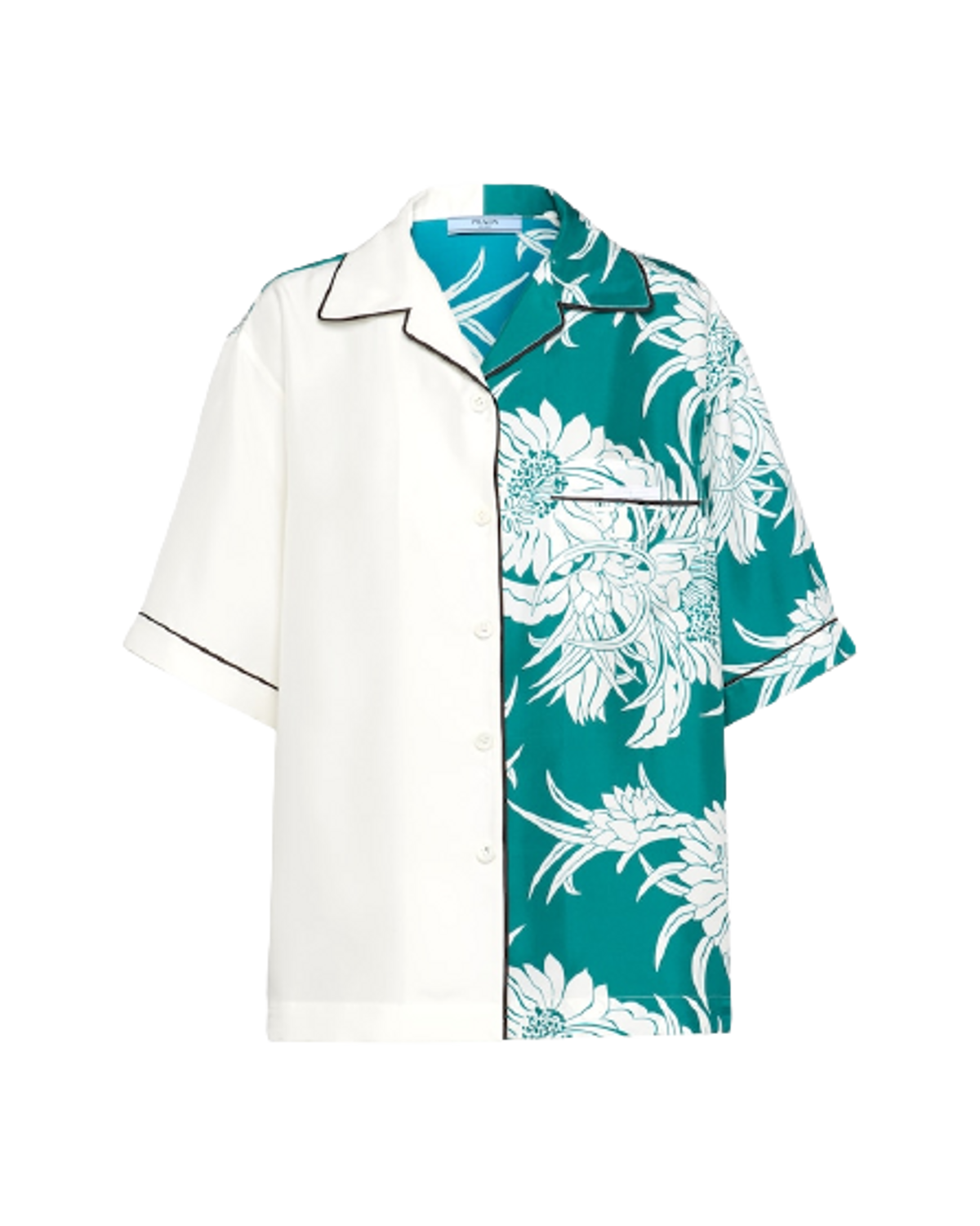 Prada Peacock Blue Double Match Shirt