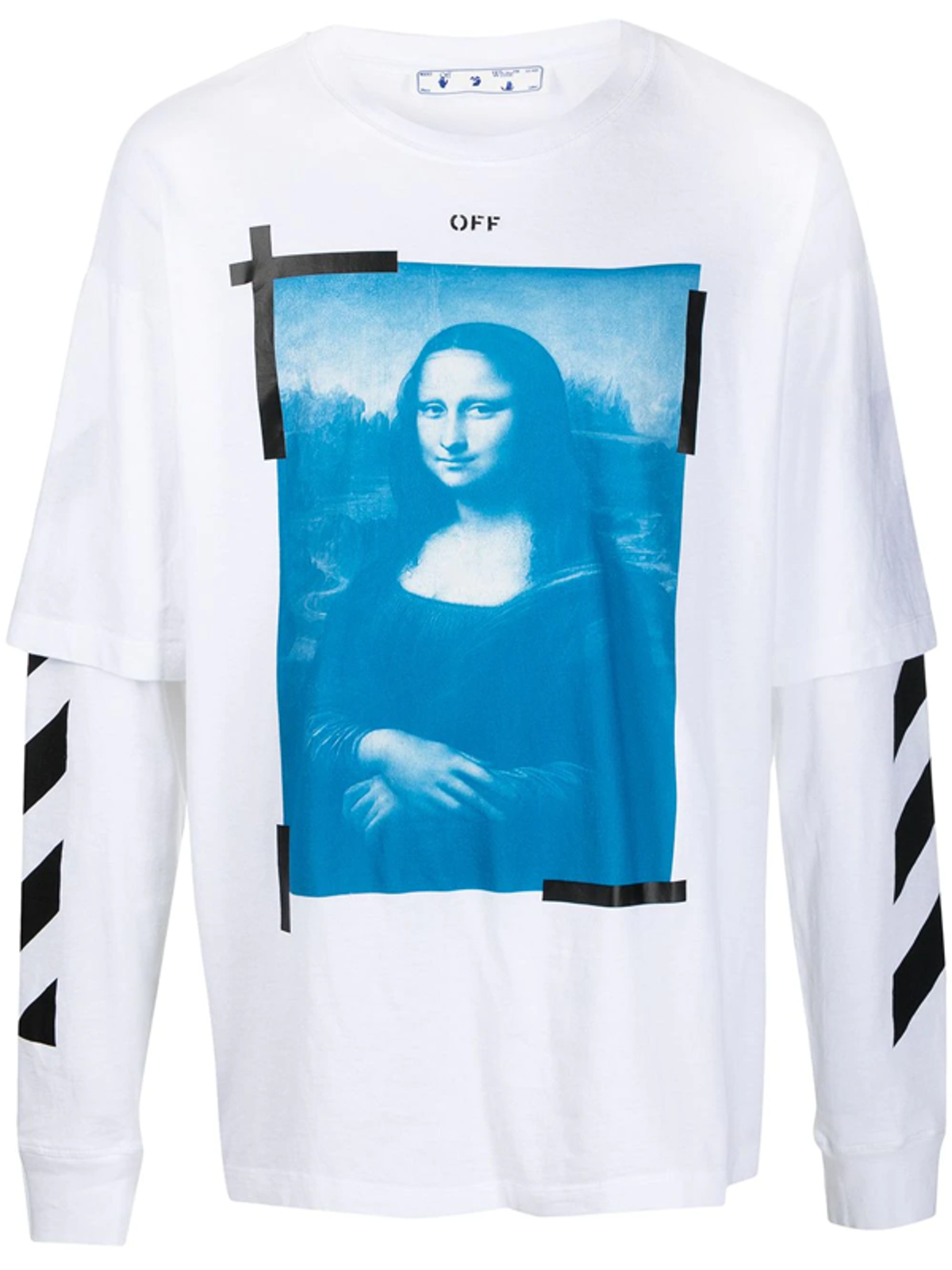 Off-White White Mock Neck Mona Lisa Long Sleeve T-Shirt