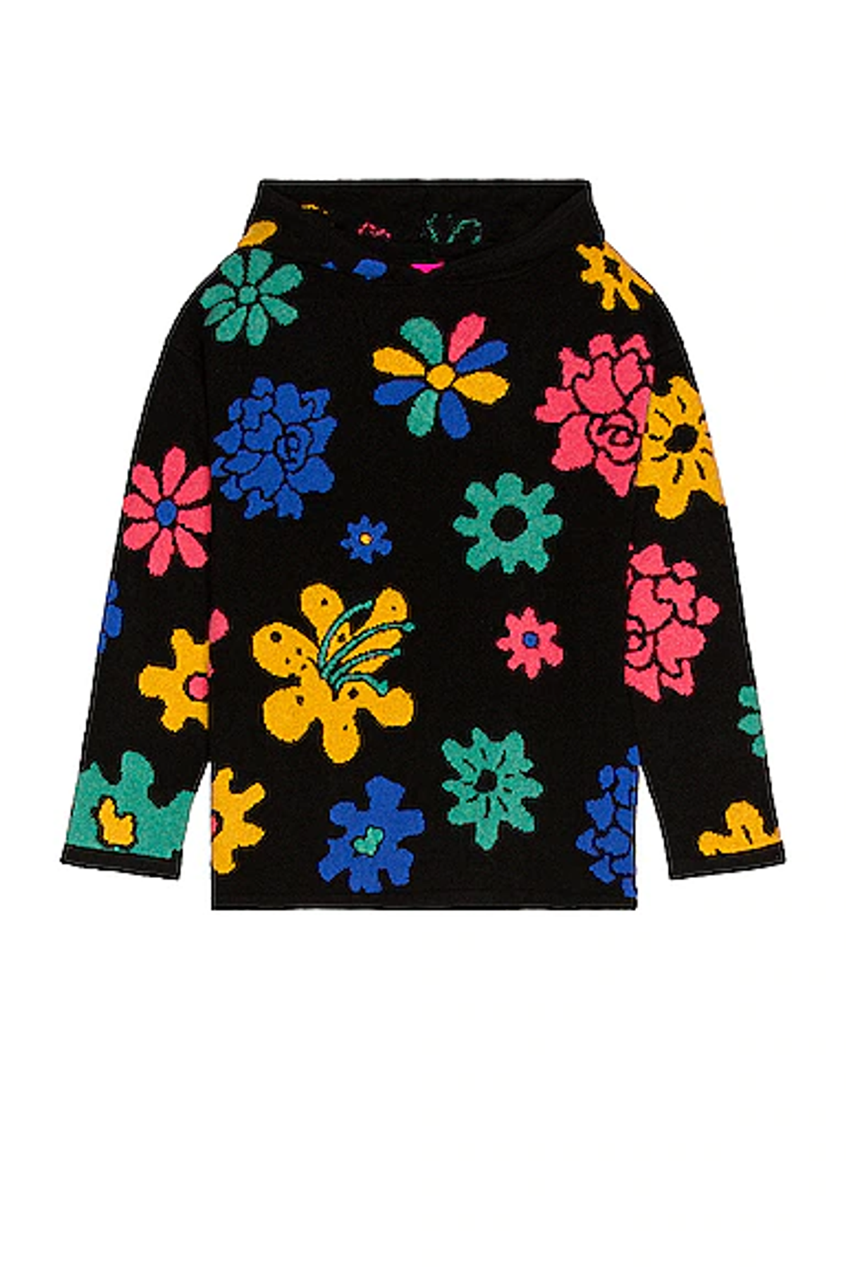 The Elder Statesman Heavyweight Cashmere Intarsia Sound Flowers Hoodie