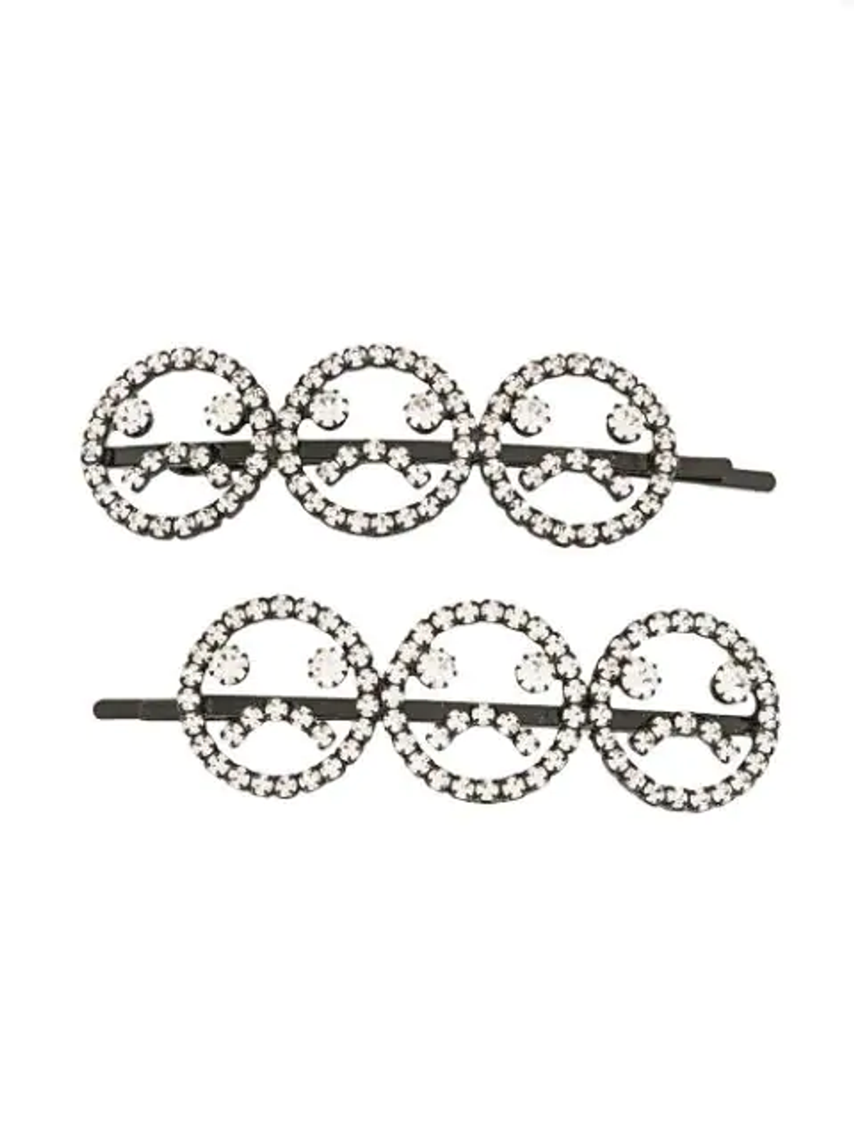 Ashley Williams Sad Emoji Hair Pins In Black