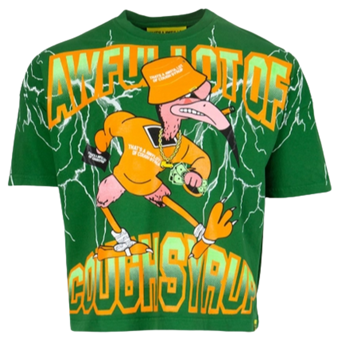 Awful Lot of Cough Syrup × The Webster Flamingo Green T-shirt 