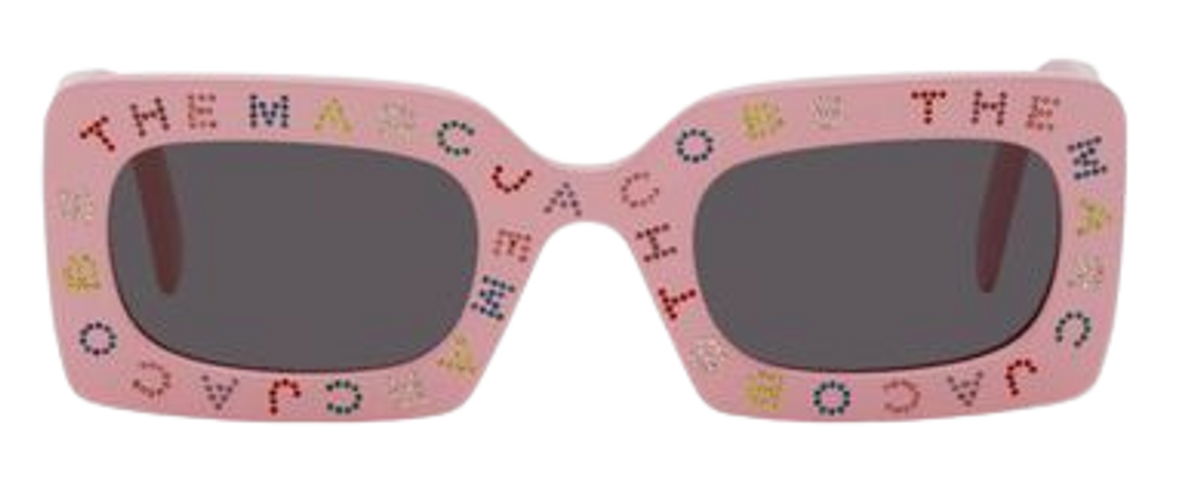 Marc Jacobs Pink Logo Rectangular Sunglasses