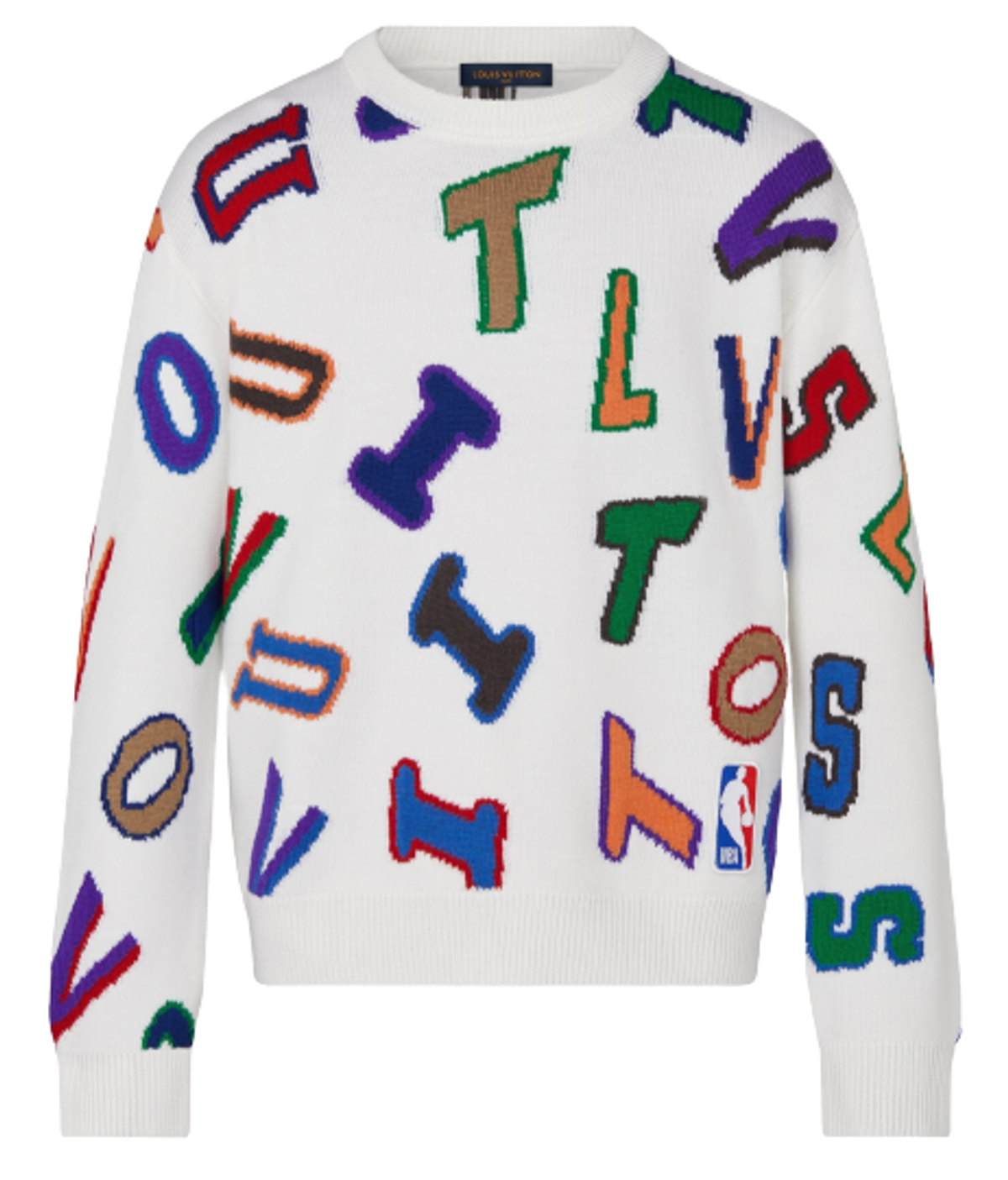Louis Vuitton × NBA Letters White Crewneck Sweater