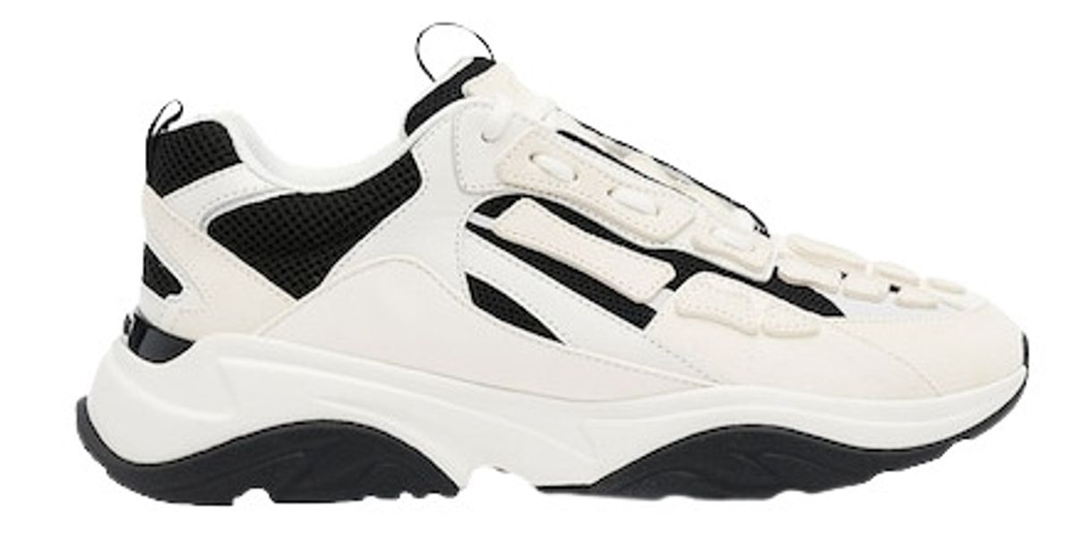 Amiri Bone Runner Low Canvas Suede Sneakers