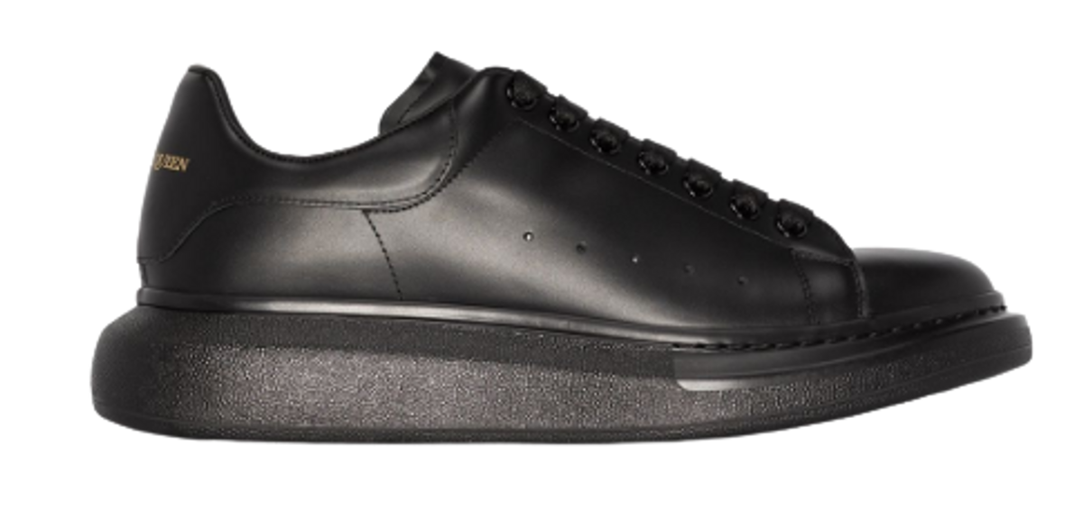 Alexander McQueen Oversized Leather Velour Black Sneakers