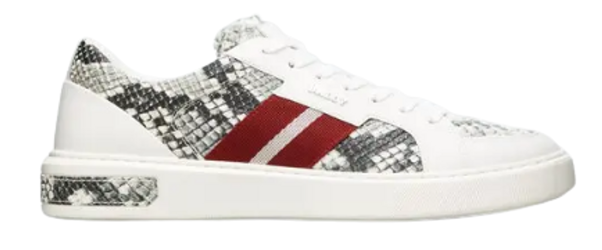 Bally Moony Trainspotting Snake Embossed Leather Sneakers