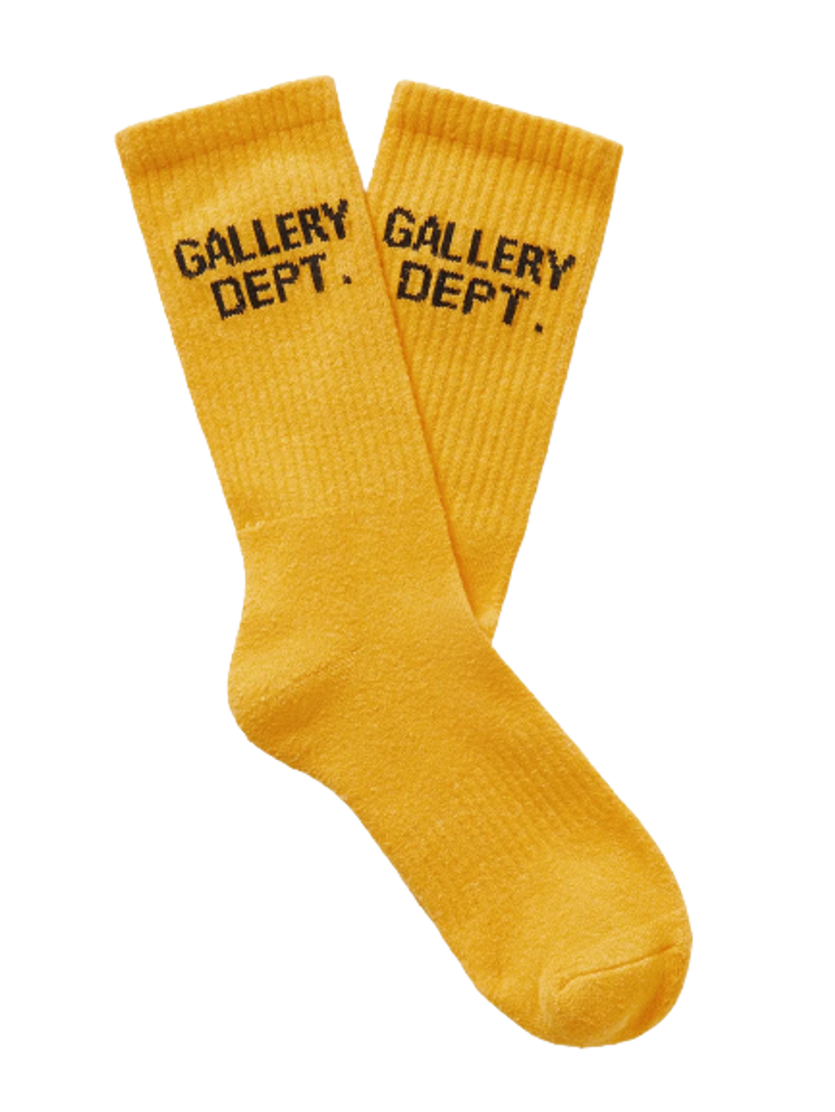 Gallery Dept. Clean Logo Jacquard Yellow Cotton Blend Socks