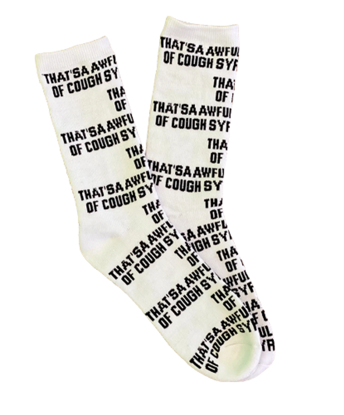 Awful Lot of Cough Syrup White Logo Socks