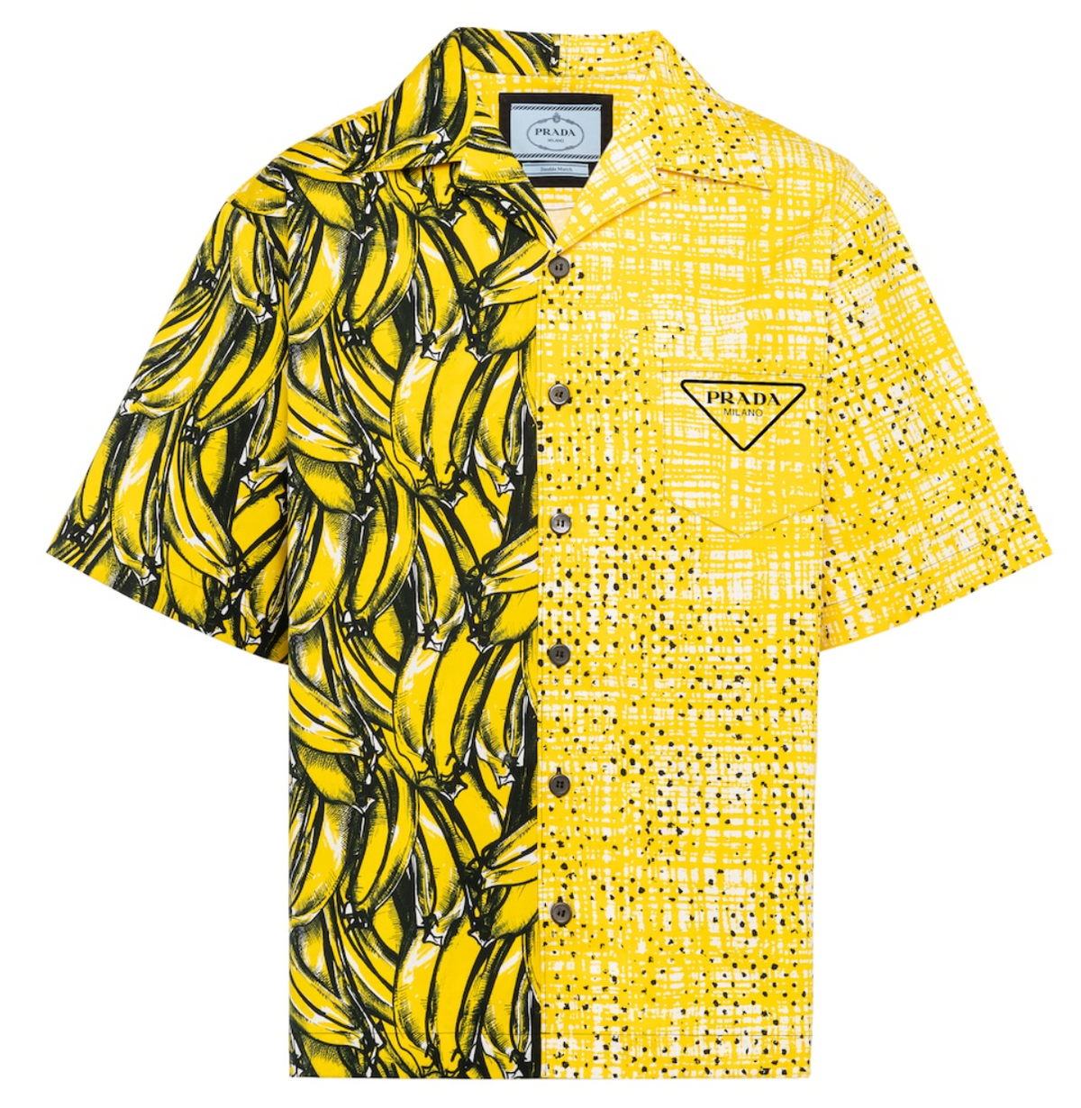 Prada Double Match Poplin Yellow Shirt
