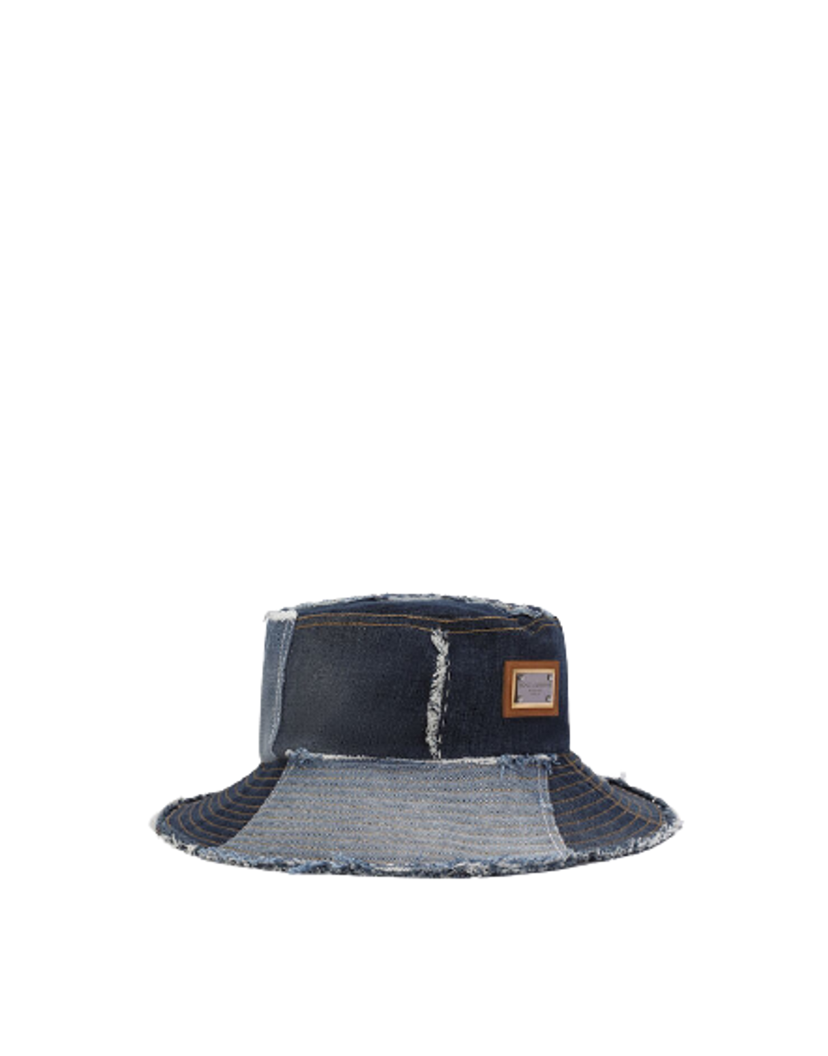 Dolce & Gabbana Denim Patchwork Bucket Hat With Patch