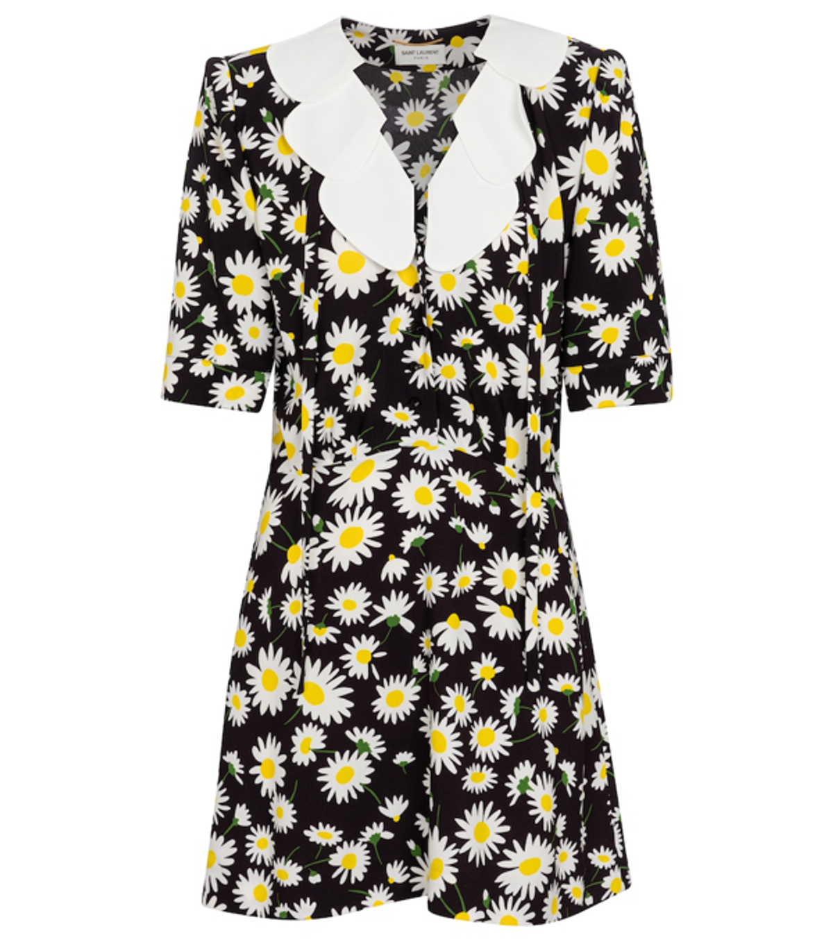 【SAINT LAURENT】2021ss daisy花柄mini dress SAINT LAURENT Petal-Collar Daisy-Print Mini Dress | endource