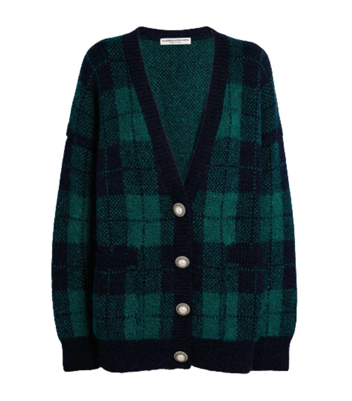 Alessandra Rich Tartan Brushed Knit Cardigan