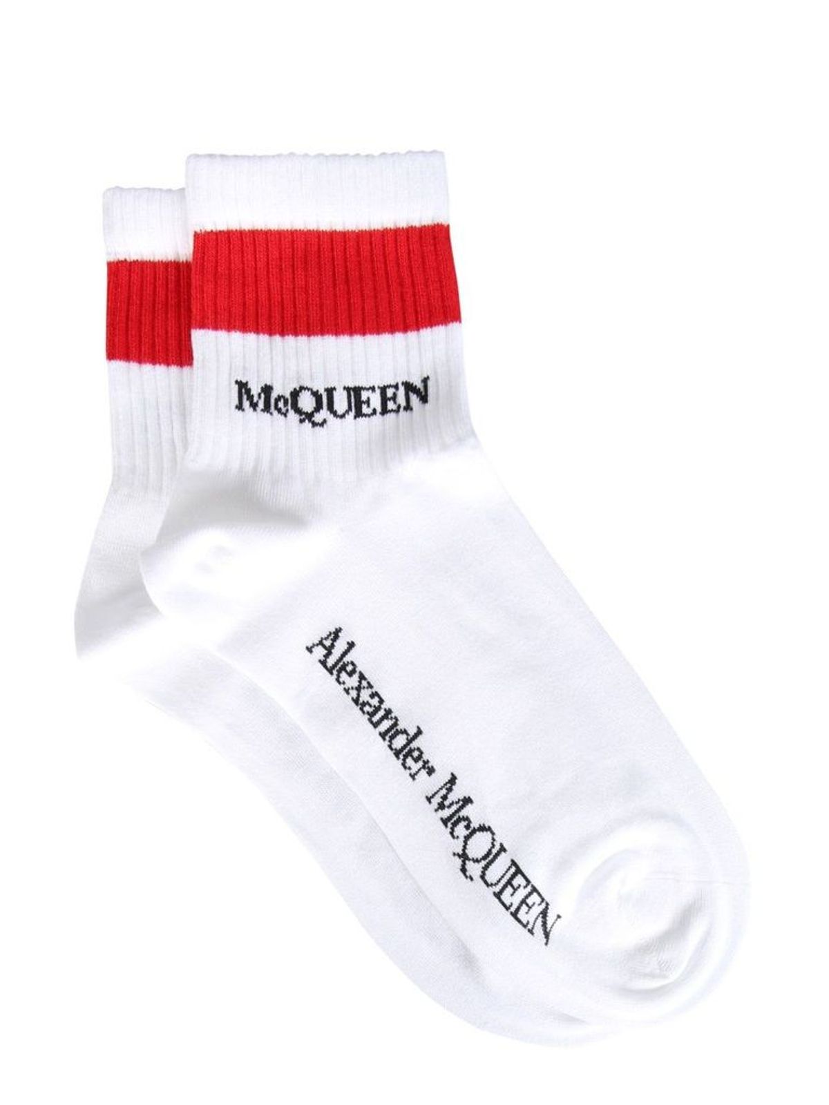 Alexander McQueen Logo Intarsia Cotton Blend Ankle Socks