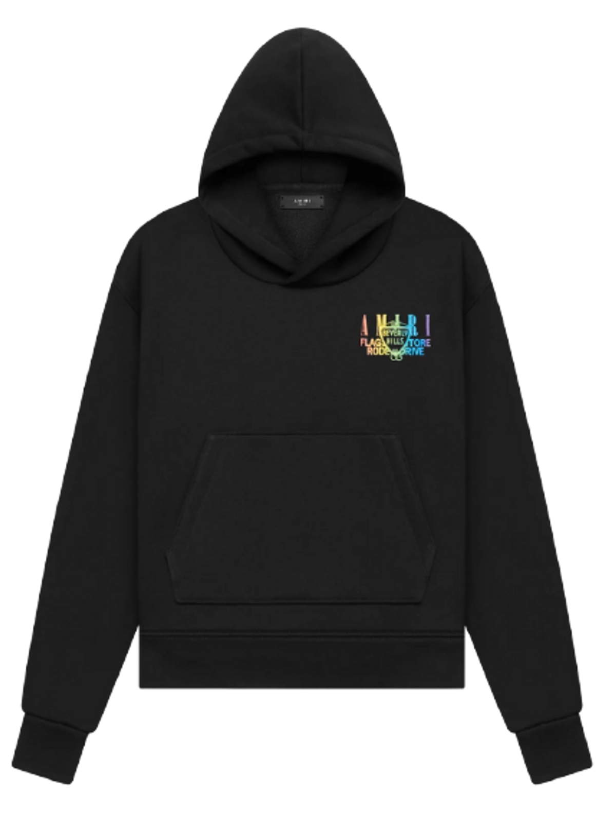 Amiri Beverly Hills Black Rainbow Hoodie