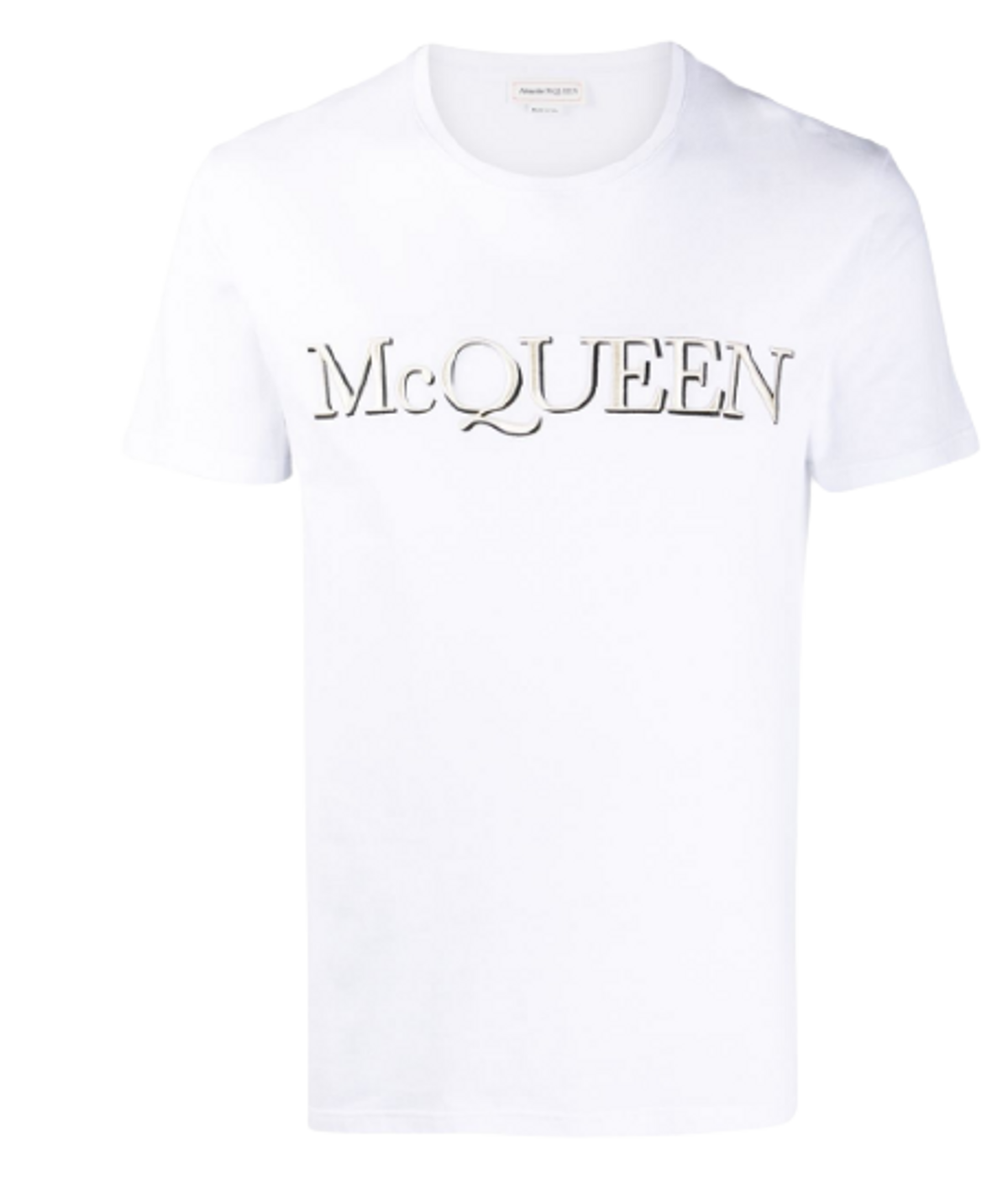 Alexander McQueen Logo Embroidered White Short T-Shirt