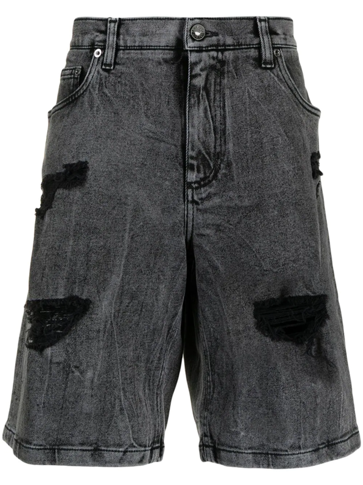 Dolce & Gabbana Distressed Knee Length Denim Shorts