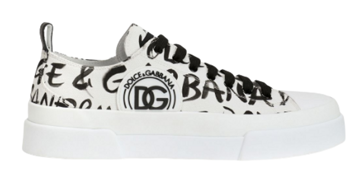 Dolce & Gabbana Canvas Portofino Light Logo Print Sneakers