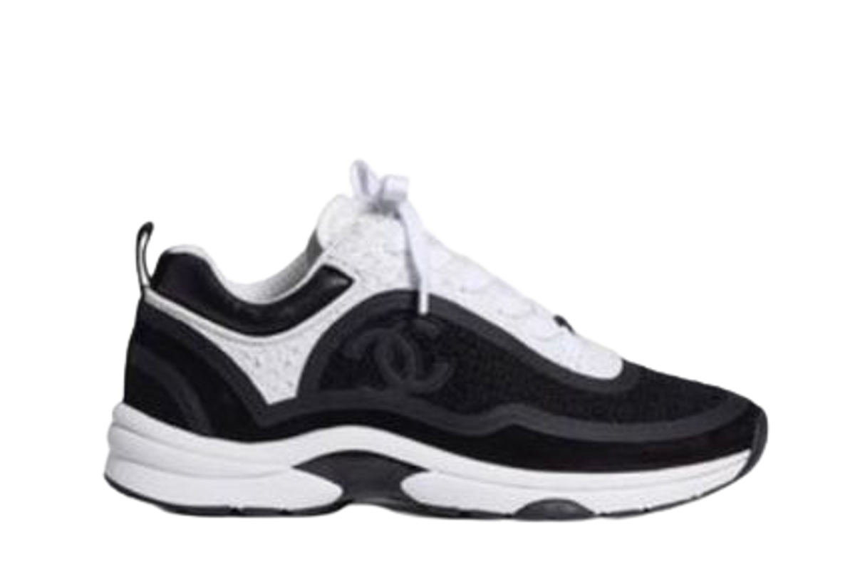 Chanel Logo Platform Plain Toe Sneakers