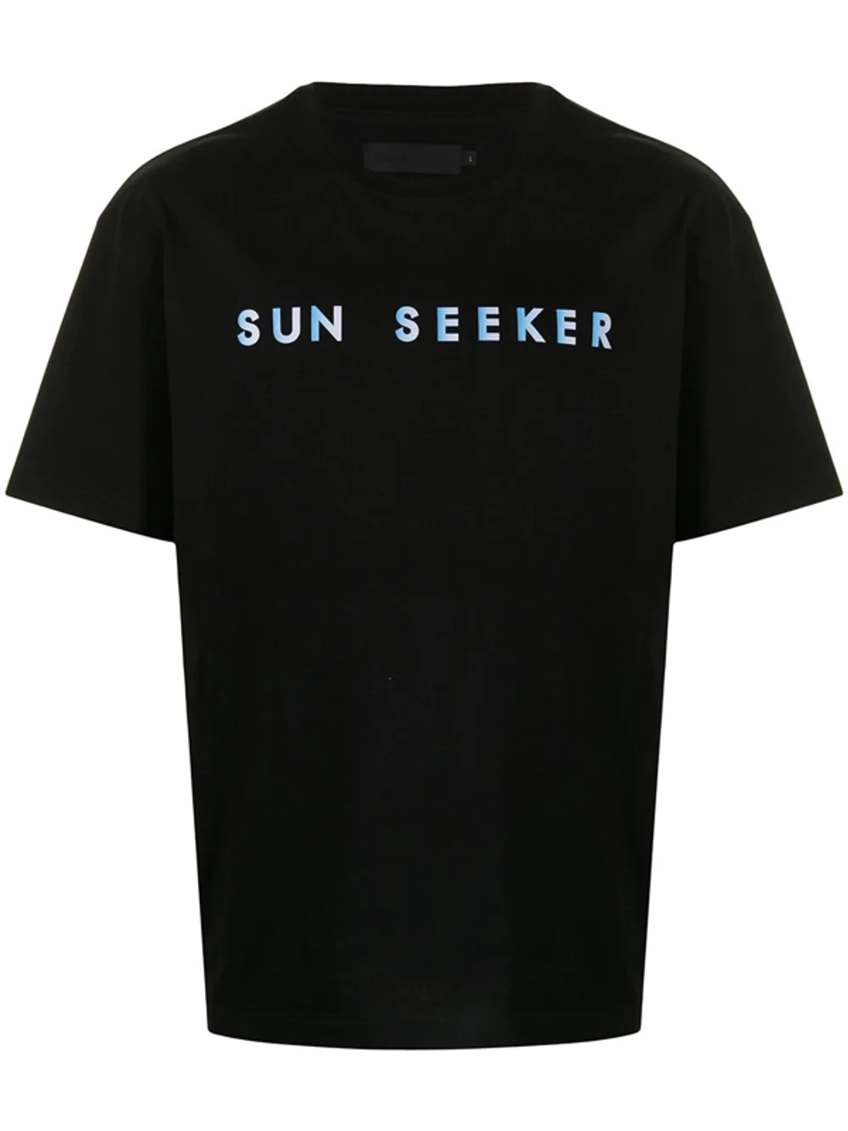 Off Duty Slogan Print Cotton Black T-Shirt