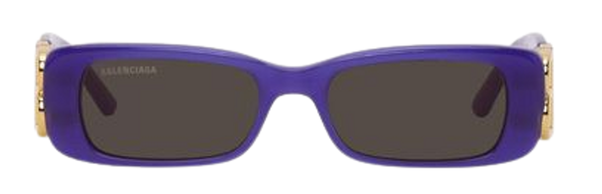Balenciaga Purple Rectangular Sunglasses