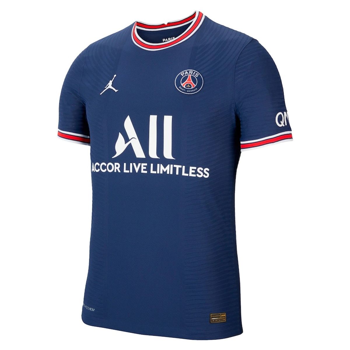 Jordan × Paris Saint-Germain Home Vapor Match Shirt 2021-22 With Messi 30 Printing
