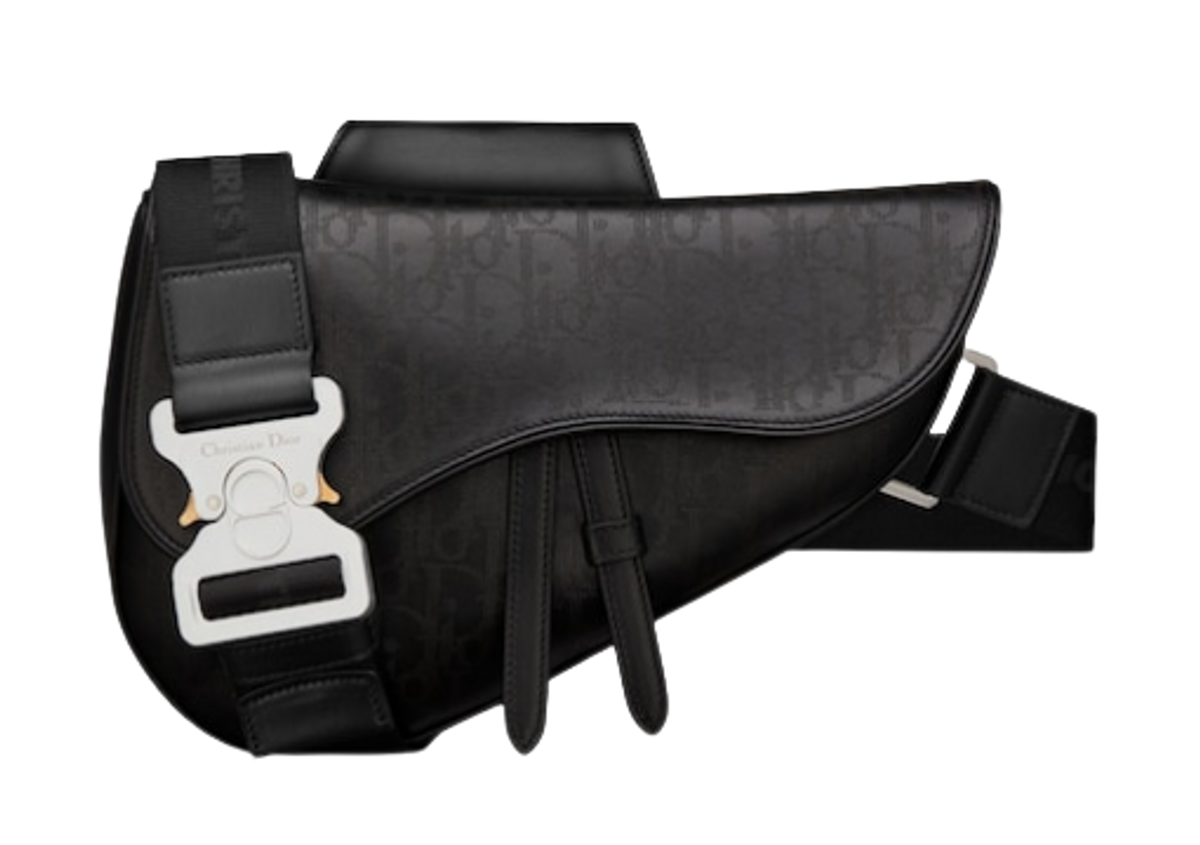 Dior Black Oblique Galaxy Leather Saddle Bag
