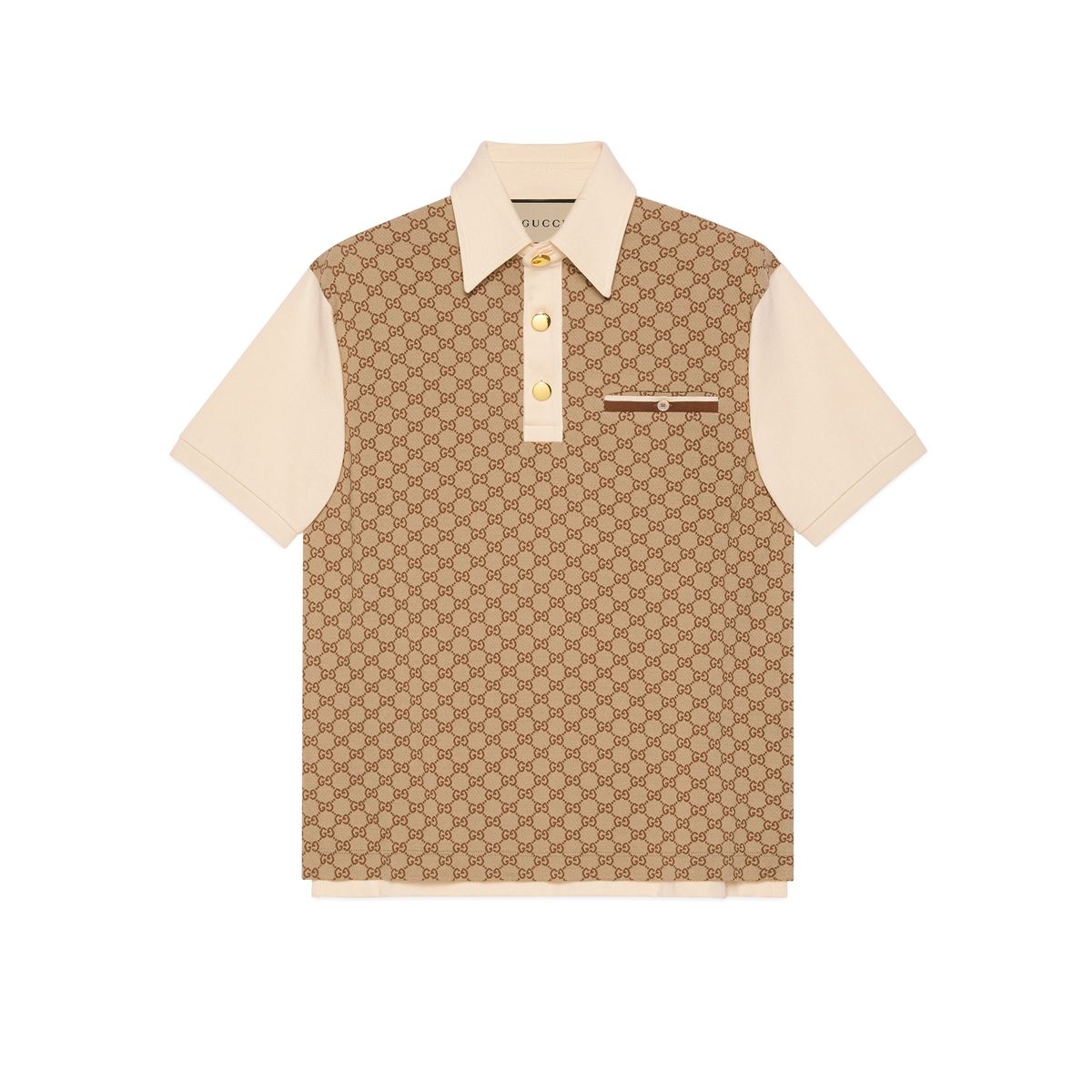 Gucci GG Silk Cotton Jersey Jacquard Polo Shirt