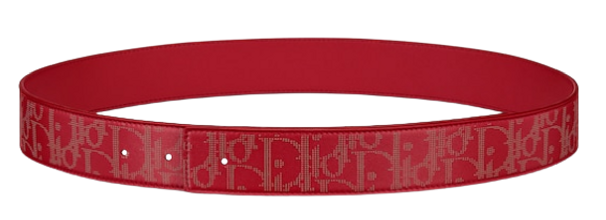 Dior Oblique Galaxy Leather Revesible Red Belt