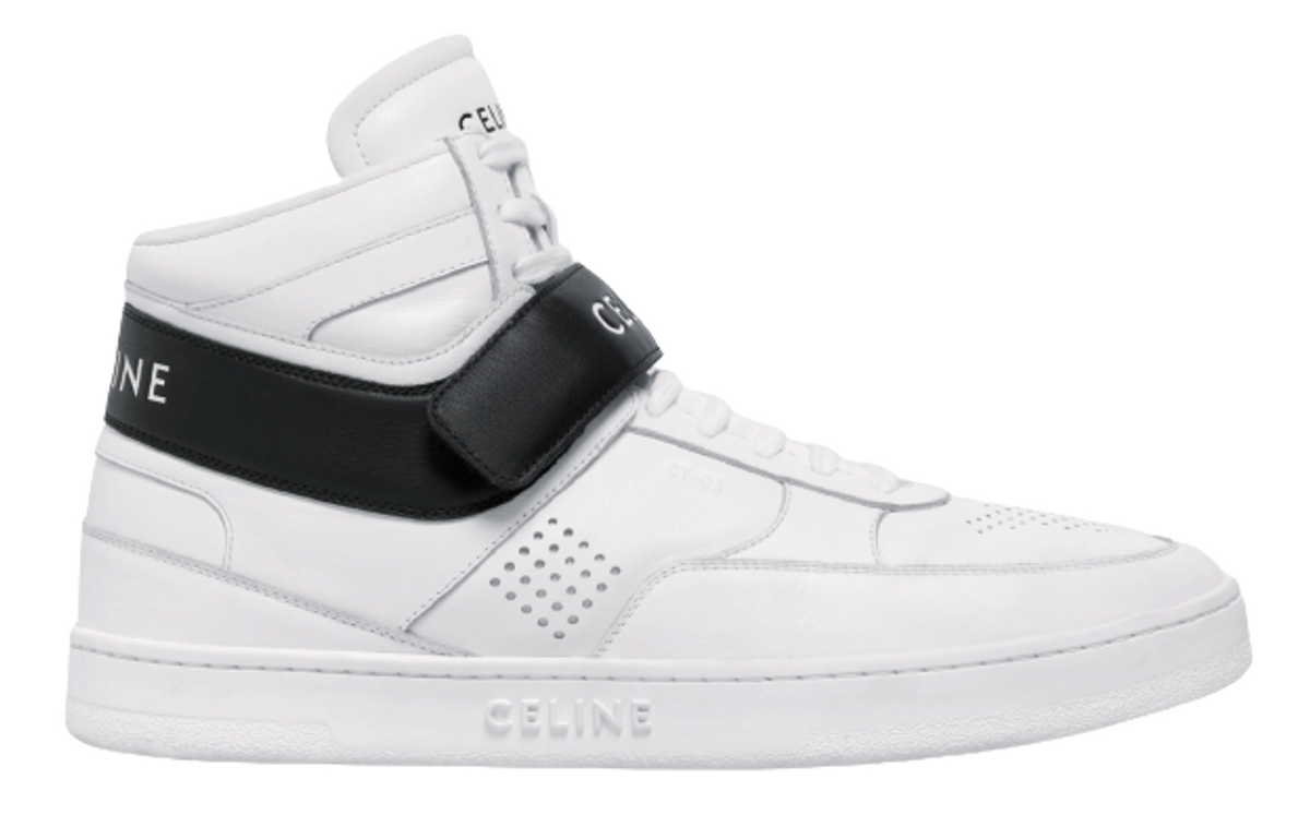 Celine CT-03 Scratch Calfskin Optic White High Sneakers