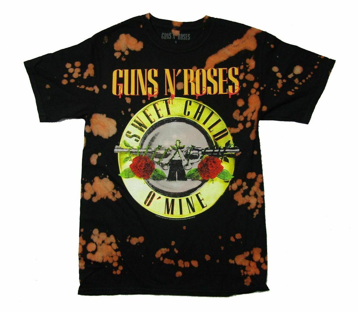 Vintage Guns N Roses Sweet Child Splatter Dye Black T Shirt