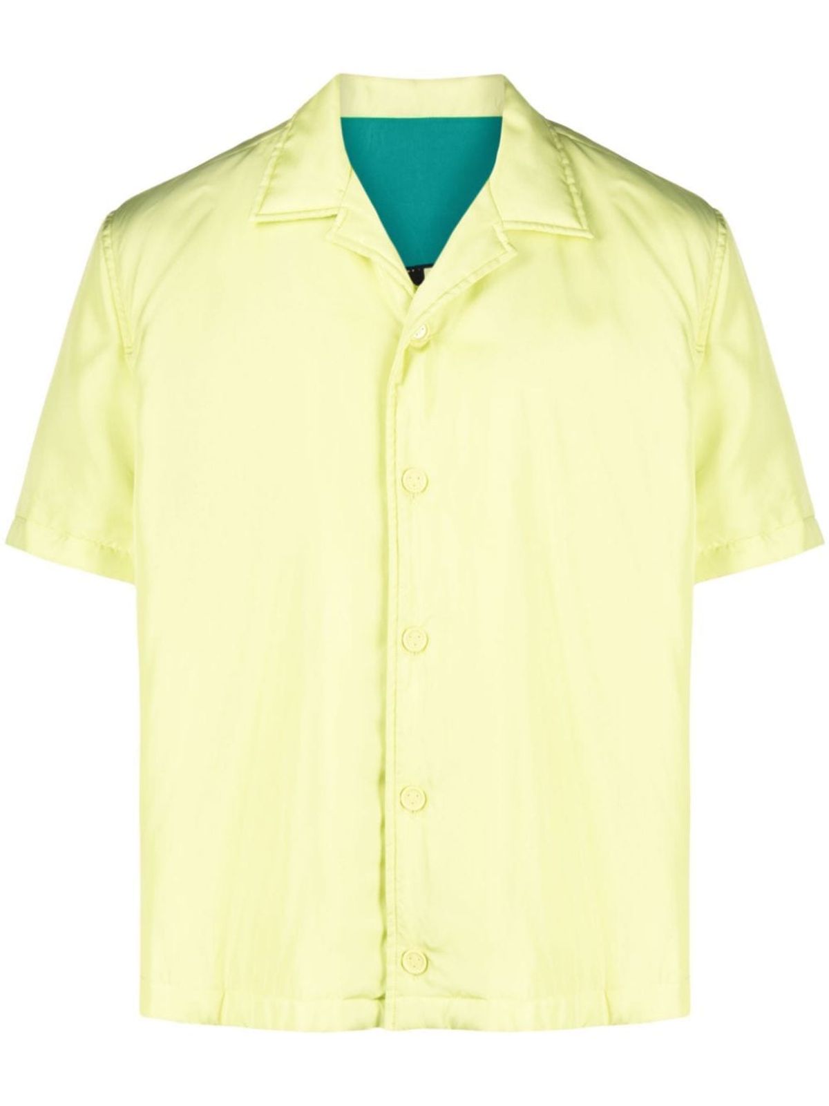 Bottega Veneta Car-Print Short-Sleeve Yellow Shirt