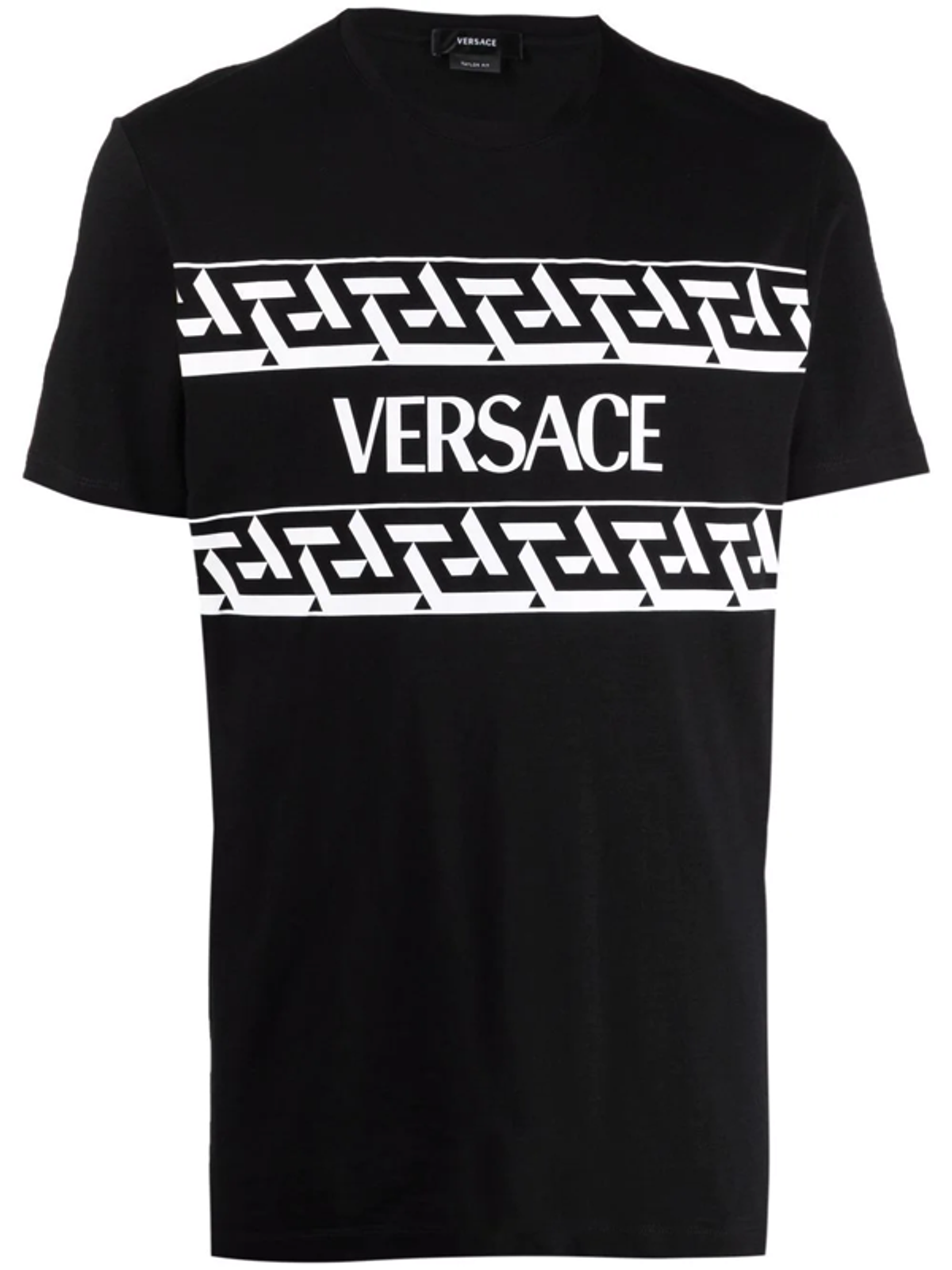 Versace Logo-Print Short-Sleeve Black T-Shirt