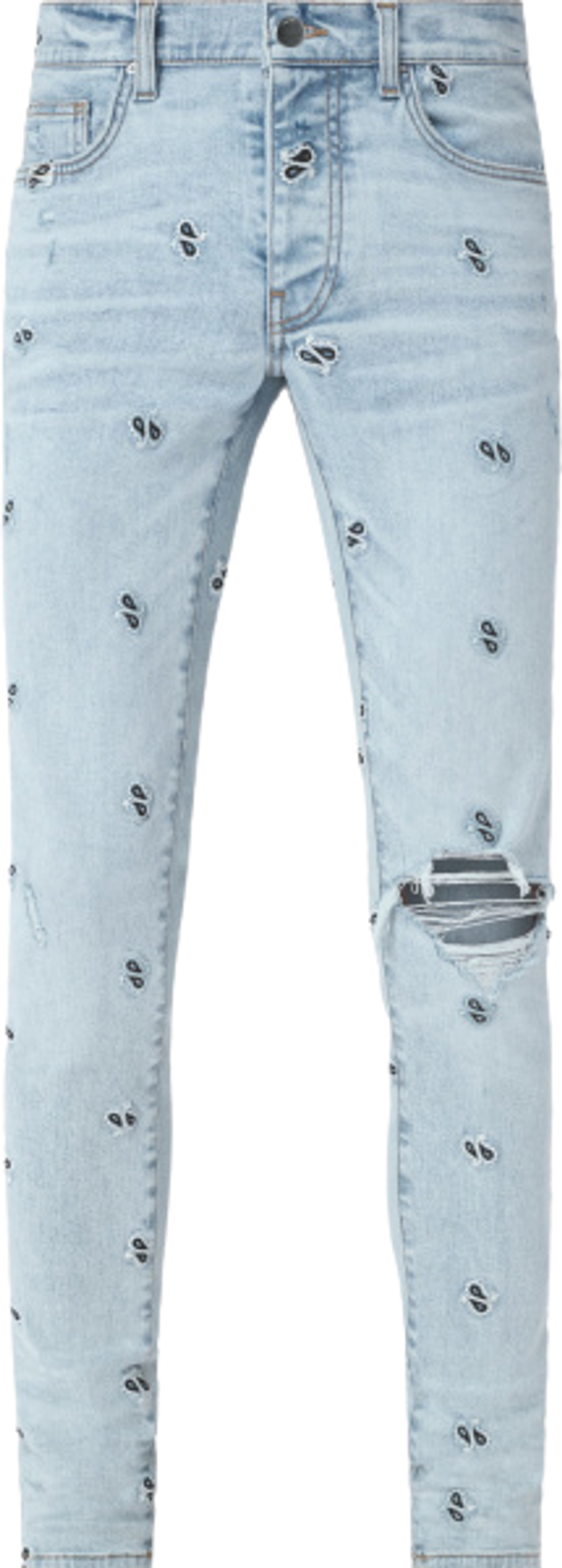 Amiri Blue Embroidered Paisley Jeans