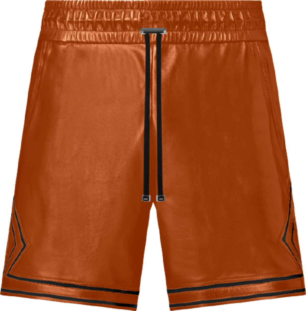 Amiri Drawstring Leather Brown Boxing Shorts