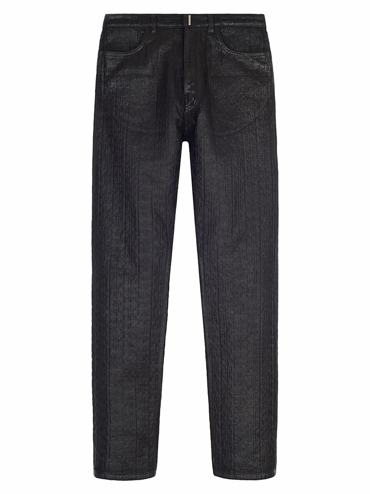 Givenchy 4g Jacquard Glossy Straight-Leg Black Jeans