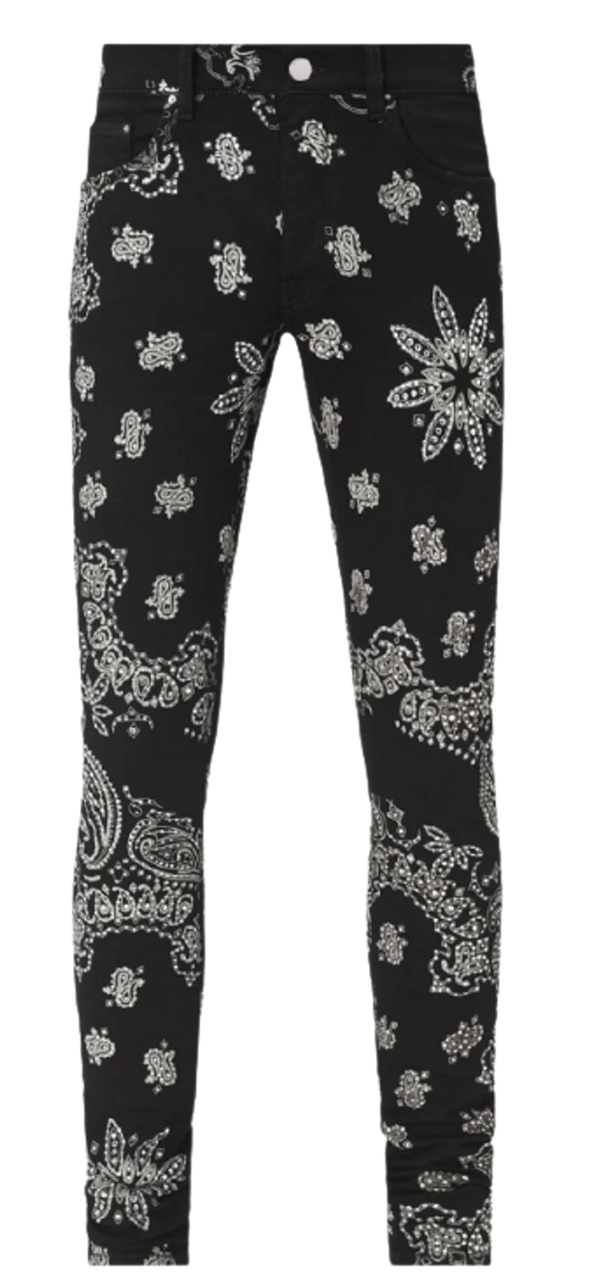 Amiri Crystal Embellished Overiyed Black Jeans