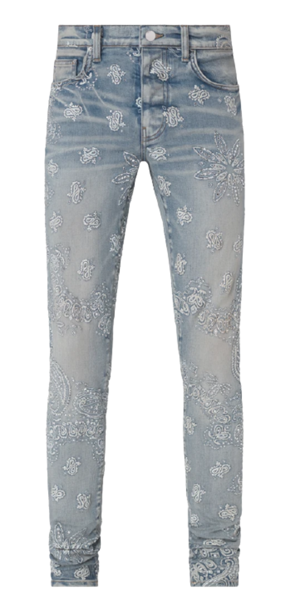 Amiri Crystal Embellished Clay Indigo Jeans