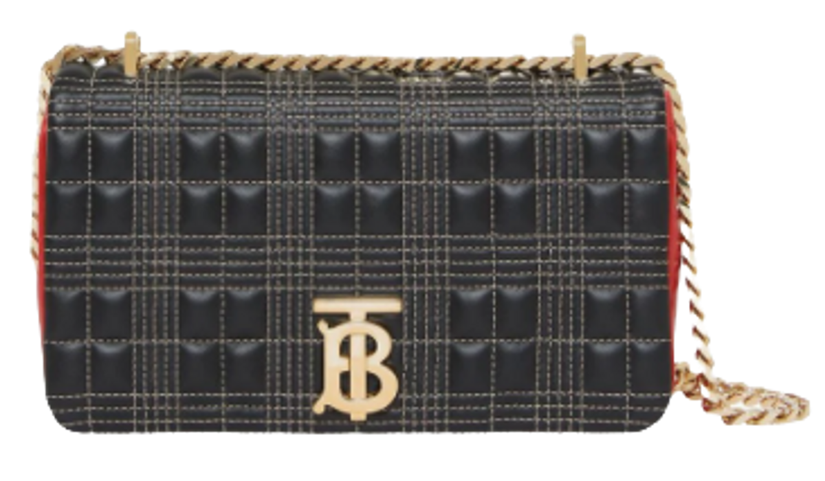 Burberry Small Quilted Try Tone Lola Crossbody Black Bag