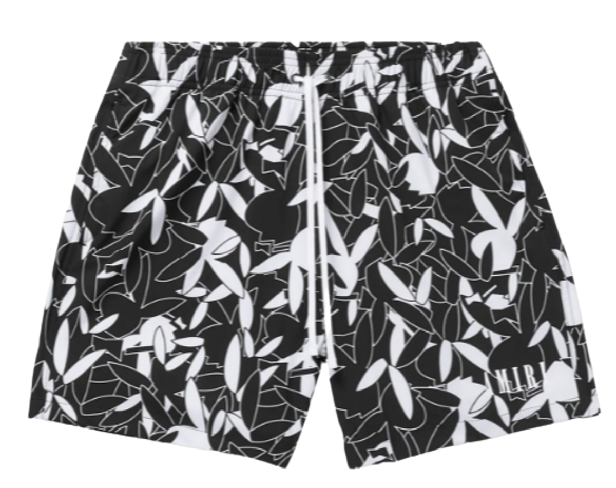 Amiri Short Length Black Printed Swim Shorts