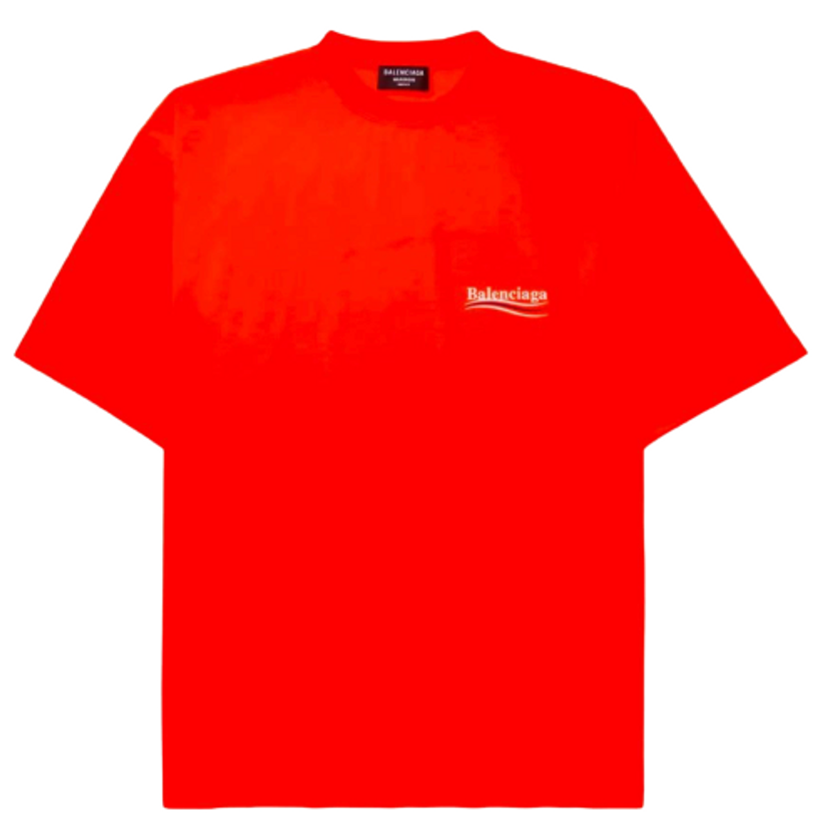 Balenciaga Oversized Logo-Print Jersey Orange T-Shirt
