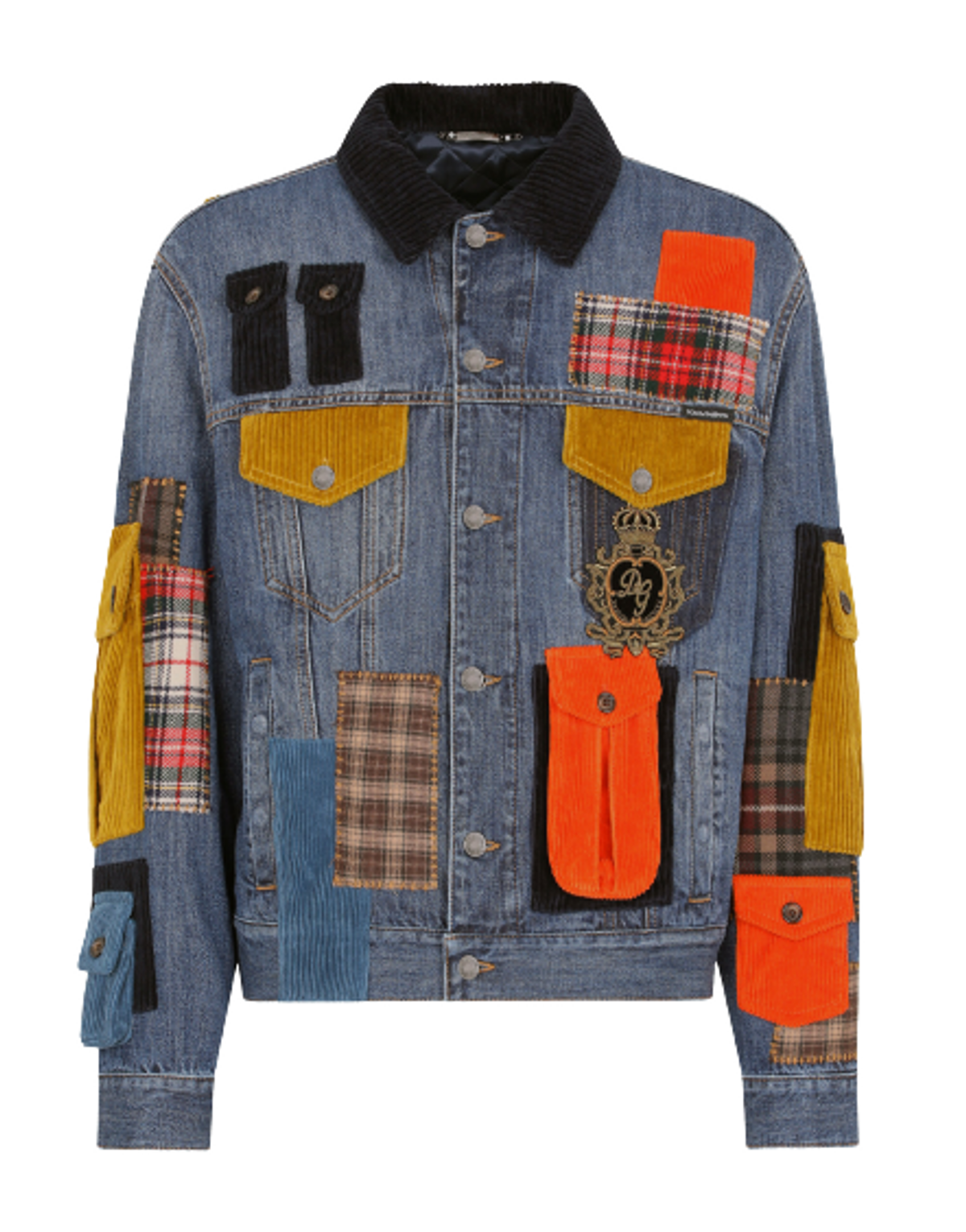 Dolce & Gabbana Multiple Pockets And Patch Stretch Denim Jacket