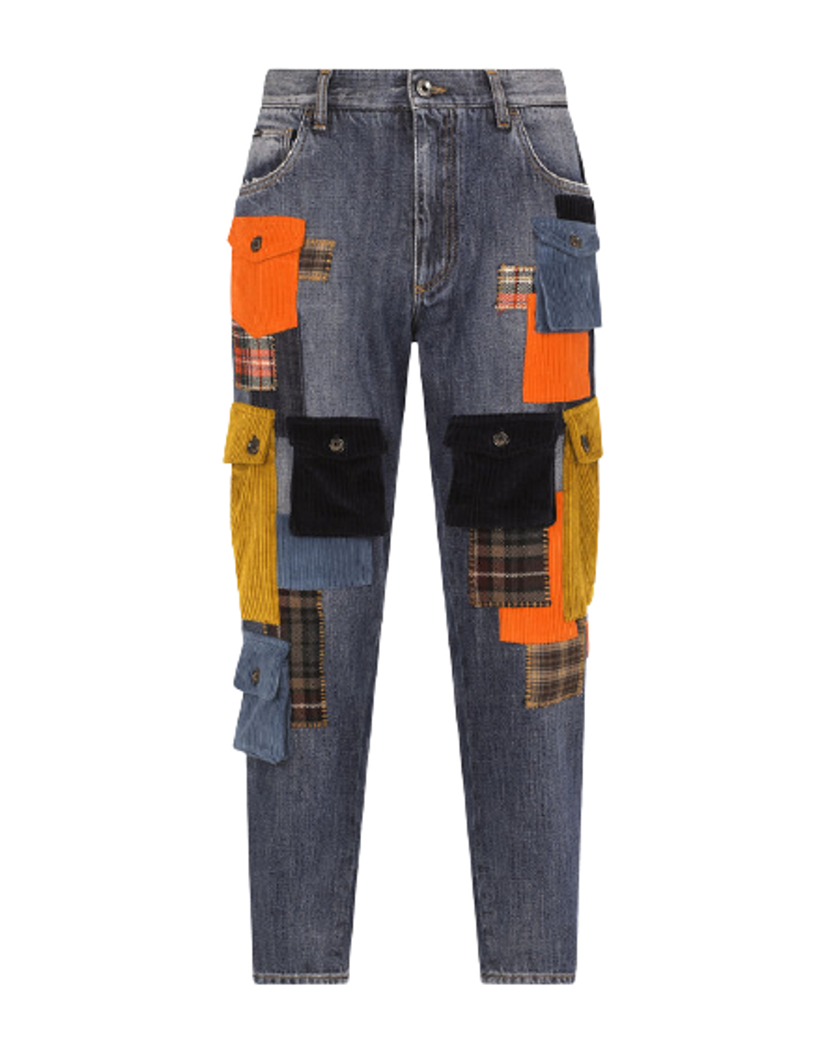 Dolce & Gabbana Multiple Pockets Loose Blue Jeans