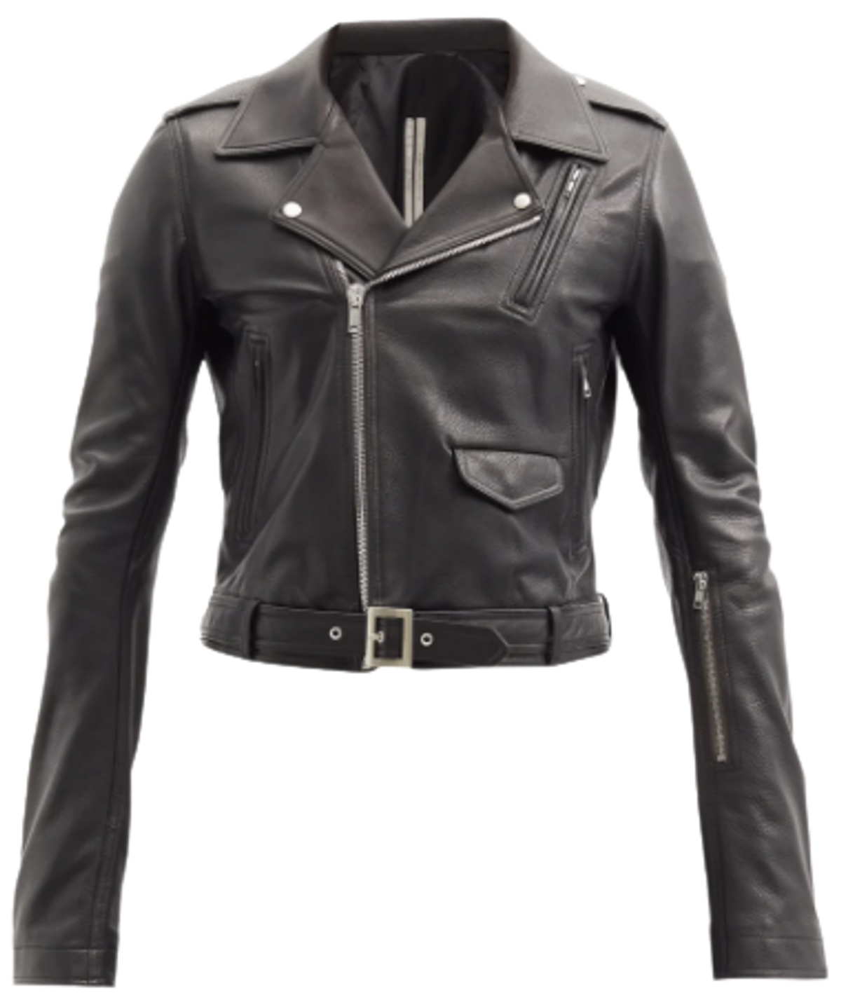 Rick Owens Lukes Stooges Asymmetric Leather Biker Jacket