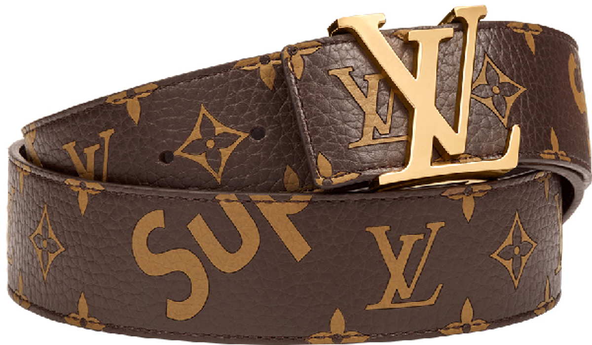 Supreme × Louis Vuitton Initiales Belt 40 Mm Monogram Brown Gold