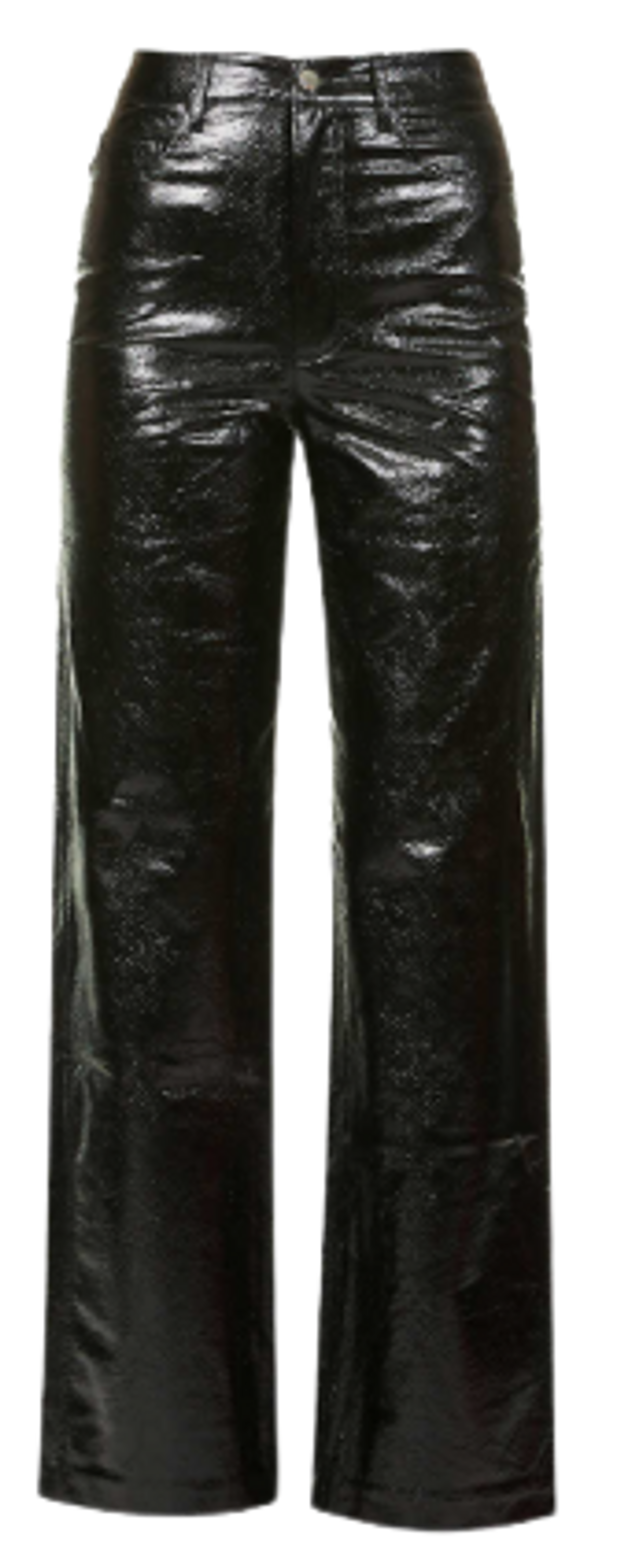 Rotate Birger Christensen Rotie Snake Effect Vegan Leather Straight Leg Black Pants