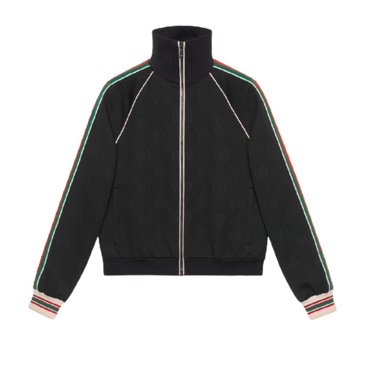 Gucci Black Jacquard Jersey Zip Jacket