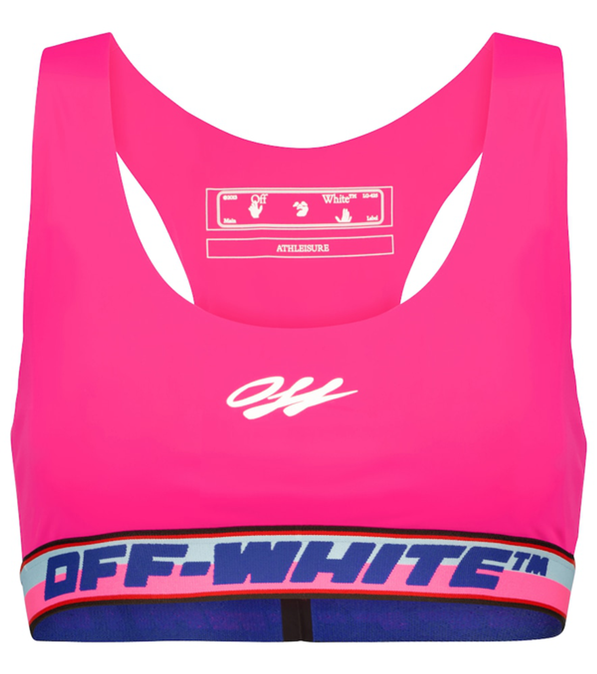 Off-White Logo Tape Athleisure Pink Bra
