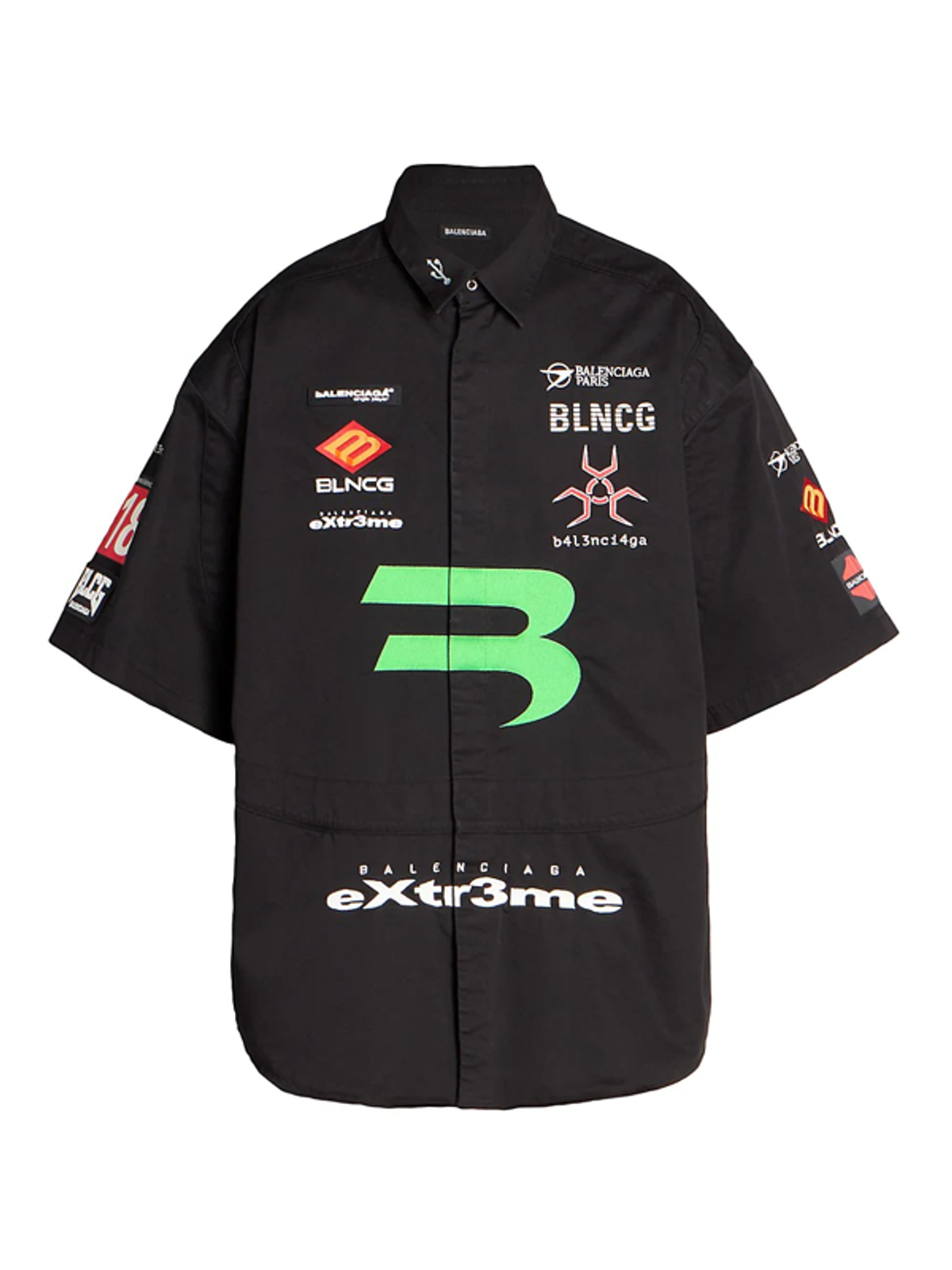 Balenciaga Gamer Button-Up Black Shirt