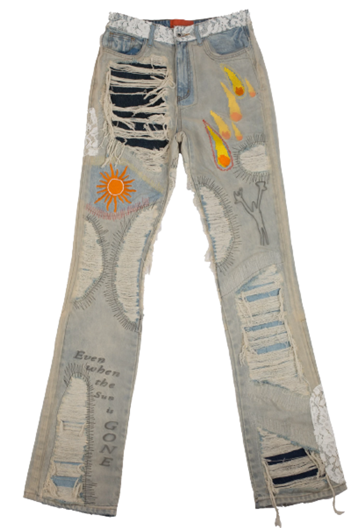 Who Decides War Sunshower Overlay Denim Jeans